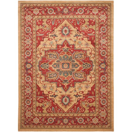Safavieh 2 ft. 2 in. x 12 ft. Mahal Power Loomed Area Rug, Red and Natural MAH698A-212